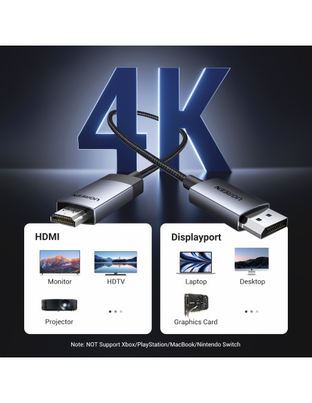 Pintas DisplayPort – HDMI 4K 60Hz laidas, 2m, pilkas
 
Pintas DisplayPort – HDMI 4K 60Hz laidas, 2m, pilkas