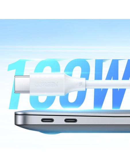 
USB-C PD QC kabelis 100W 5A 480Mb/ s 2m baltas
