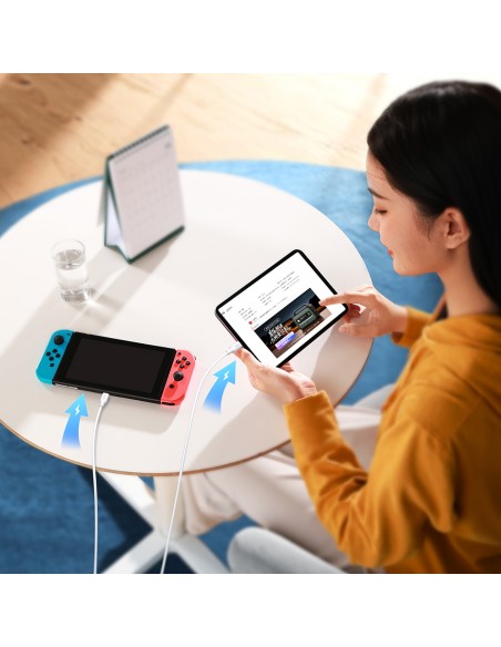 
USB-C PD QC kabelis 100W 5A 480Mb/ s 2m baltas
