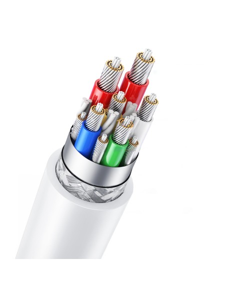 
USB-C PD QC kabelis 100W 5A 480Mb/ s 2m baltas
