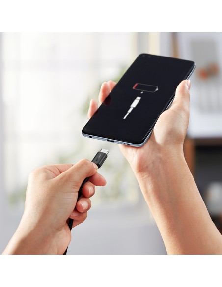 
USB-C PD QC kabelis 100W 5A 480Mb/ s 1,5m juodas
