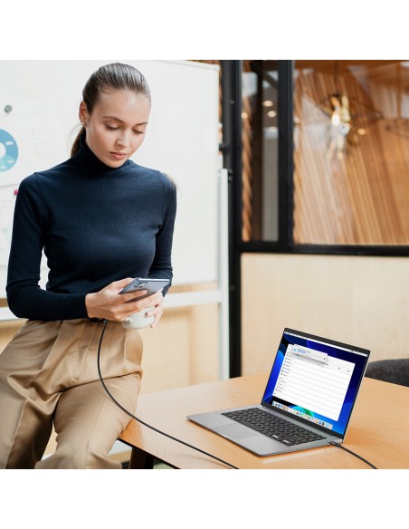 
USB-C PD QC kabelis 100W 5A 480Mb/ s 1,5m juodas
