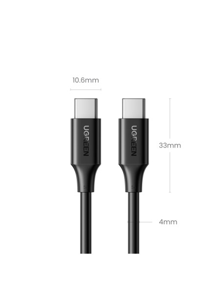 
USB-C PD QC kabelis 100W 5A 480Mb/ s 1,5m juodas
