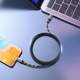 
Pintas USB-C PD laidas 240W 5A 480Mb/ s 1m juodos ir pilkos spalvos
