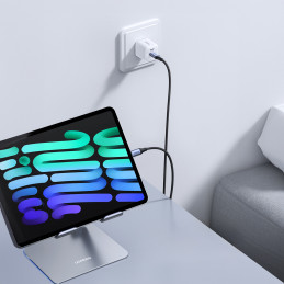 
Pintas USB-C PD laidas 240W 5A 480Mb/ s 1m juodos ir pilkos spalvos
