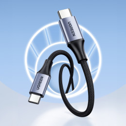 
Pintas USB-C PD laidas 240W 5A 480Mb/ s 1m juodos ir pilkos spalvos
