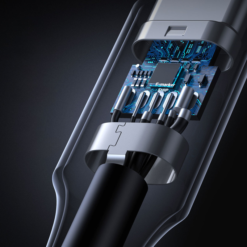 Pintas USB-C laidas PD 100W 5A 480Mb/ s 1m baltas