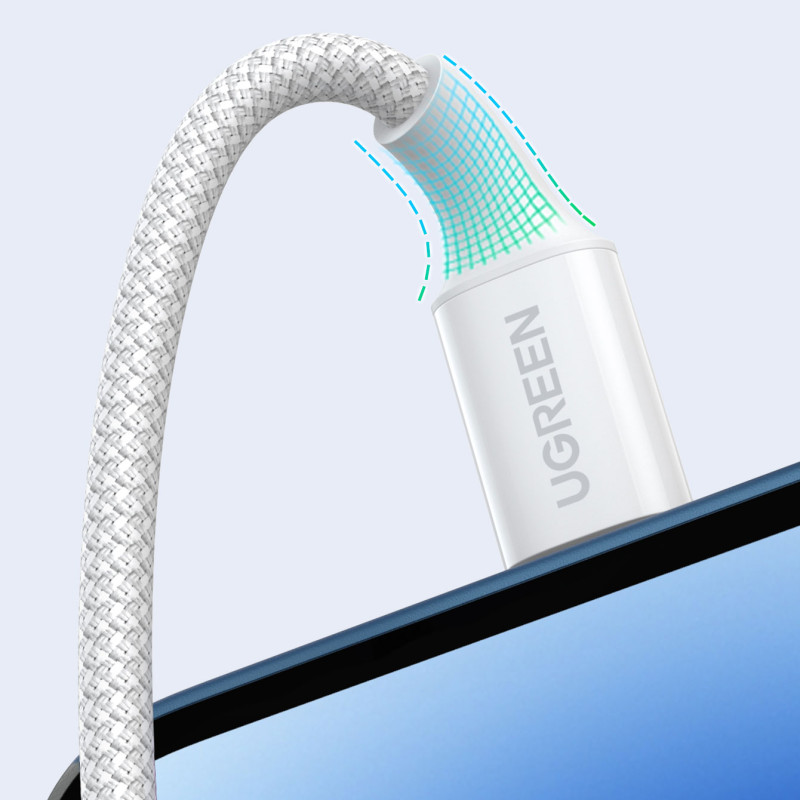 Pintas USB-C laidas PD 100W 5A 480Mb/ s 1m baltas