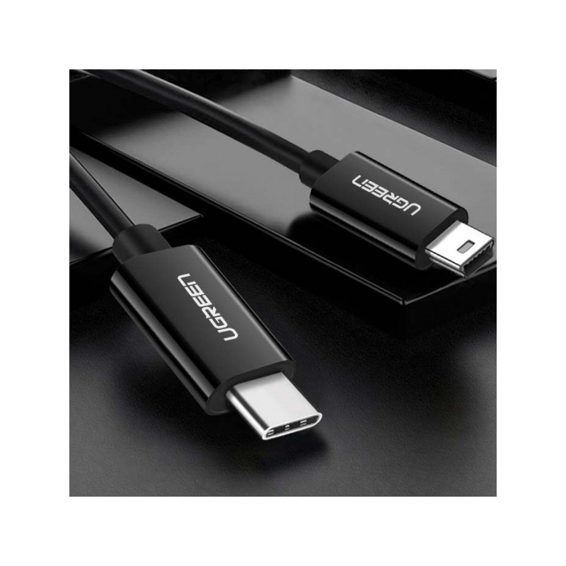 USB-C - miniUSB laidas 480Mbps 1m juodas
