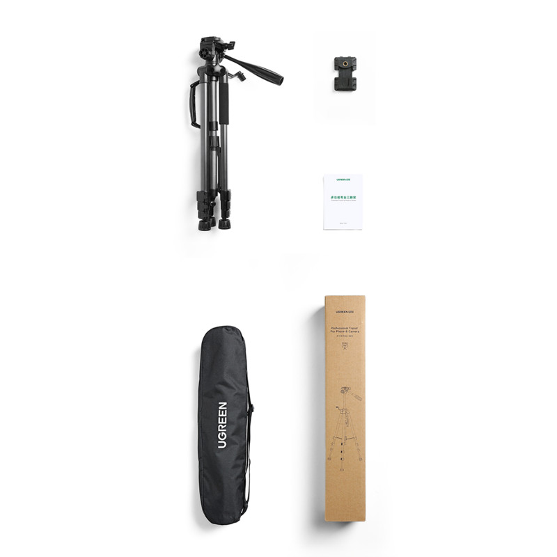 Profesionalus trikojis išmaniesiems telefonams ir fotoaparatams, 175 cm, juodos ir pilkos spalvos