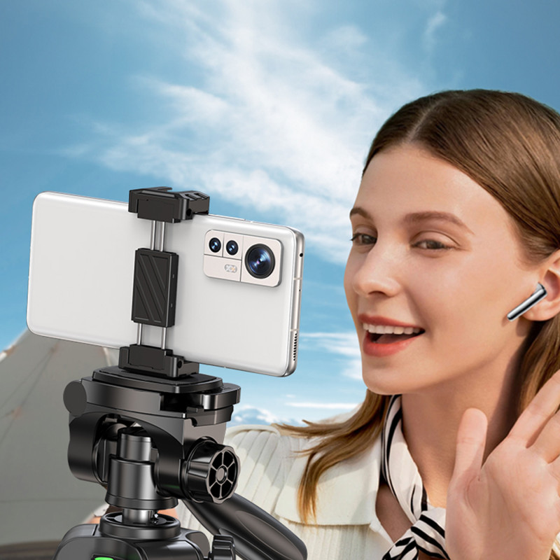 Profesionalus trikojis išmaniesiems telefonams ir fotoaparatams, 175 cm, juodos ir pilkos spalvos