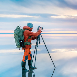 
Profesionalus trikojis išmaniesiems telefonams ir fotoaparatams, 175 cm, juodos ir pilkos spalvos
