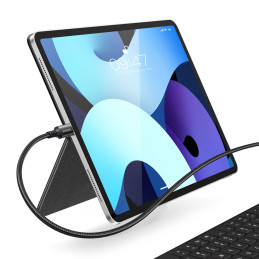 
USB-C laidas 100W 5A PD 480Mbps 3m pilkas
