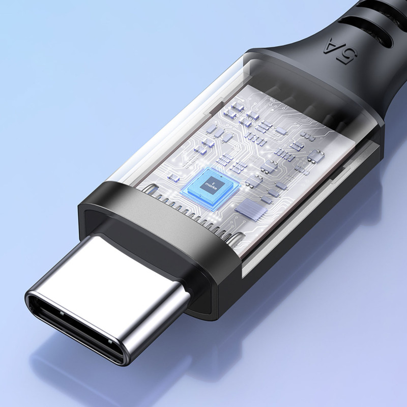 USB-C laidas 100W 5A PD 480Mbps 3m pilkas