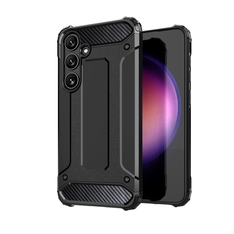 Sustiprintas šarvuotas dėklas Samsung Galaxy S24 Hybrid Armor, juodas