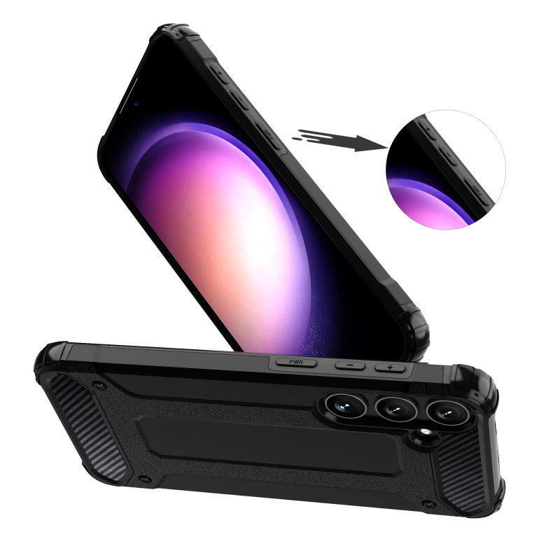 Sustiprintas šarvuotas dėklas Samsung Galaxy S24+ Hybrid Armor, juodas
