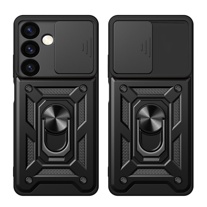 
Dėklas su fotoaparato dangteliu, skirtas Samsung Galaxy S24 Hybrid Armor Camshield, juodas
