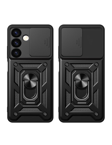 
Dėklas su fotoaparato dangteliu, skirtas Samsung Galaxy S24 Hybrid Armor Camshield, juodas
