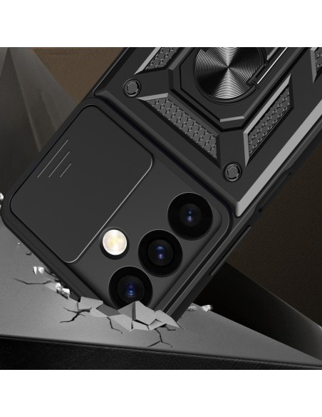 
Dėklas su fotoaparato dangteliu, skirtas Samsung Galaxy S24 Hybrid Armor Camshield, juodas
