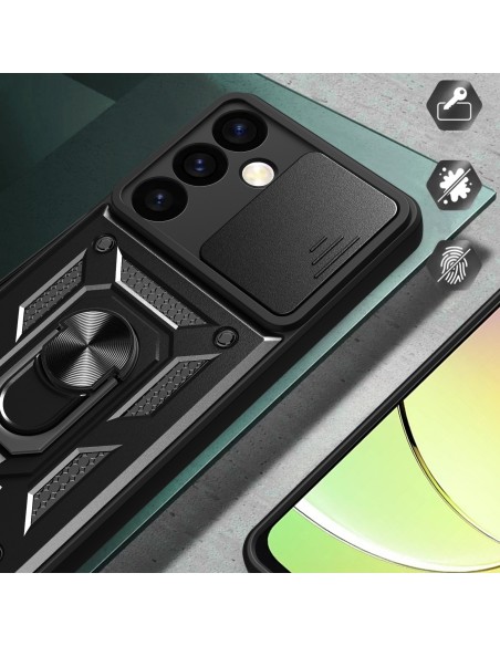 
Dėklas su fotoaparato dangteliu, skirtas Samsung Galaxy S24 Hybrid Armor Camshield, juodas
