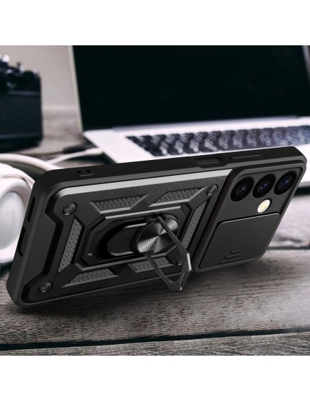 
Dėklas su fotoaparato dangteliu, skirtas Samsung Galaxy S24 Hybrid Armor Camshield, juodas
