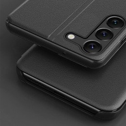 
Dangtis Samsung S24 su atvartu ir stovu Eco Leather View Case, juodas
