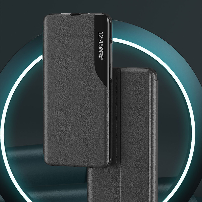 Dėklas Samsung S24+ su atvartu ir stovu Eco Leather View Case, juodas
