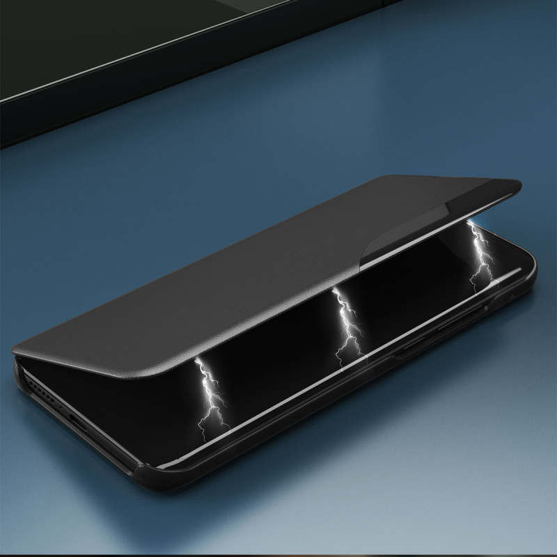 Dėklas Samsung S24+ su atvartu ir stovu Eco Leather View Case, juodas