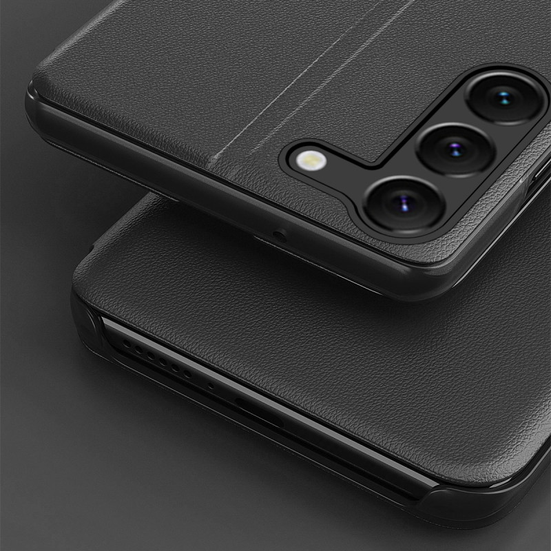 Dėklas Samsung S24+ su atvartu ir stovu Eco Leather View Case, juodas