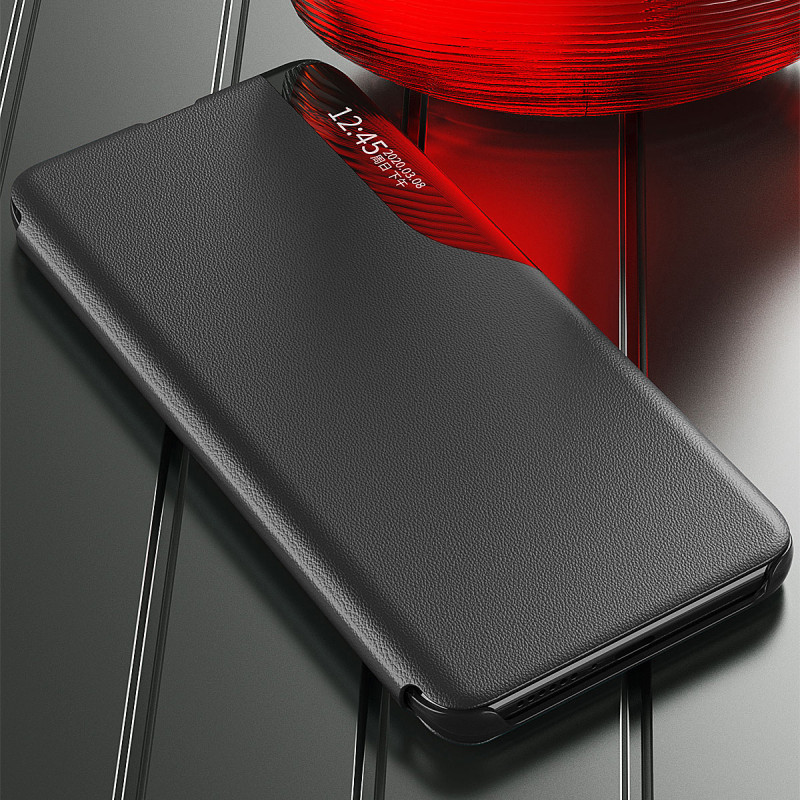 Dėklas Samsung S24+ su atvartu ir stovu Eco Leather View Case, juodas