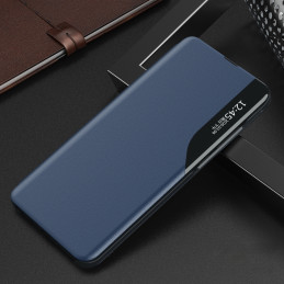 
Samsung S24+ dangtelis su atvartu ir Eco Leather View Case mėlynu stovu
