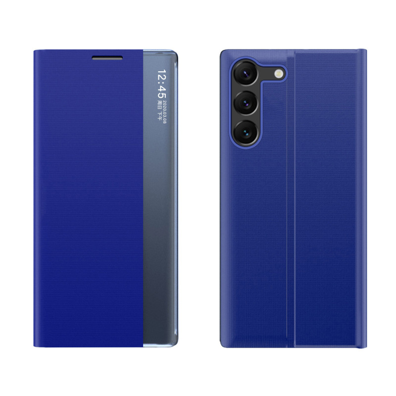 
Naujas Sleep View Case mėlynas dėklas, skirtas Samsung S24+ su magnetiniu atvartu
