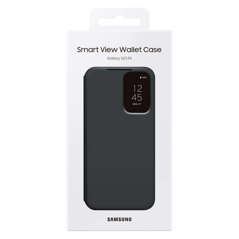 Originalus Samsung Galaxy S23 FE kortelės kišenės Smart View Wallet dėklo dangtelis juodas