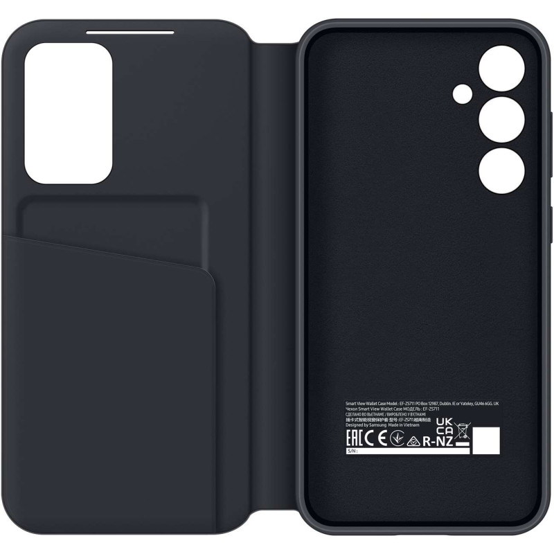 Originalus Samsung Galaxy S23 FE kortelės kišenės Smart View Wallet dėklo dangtelis juodas