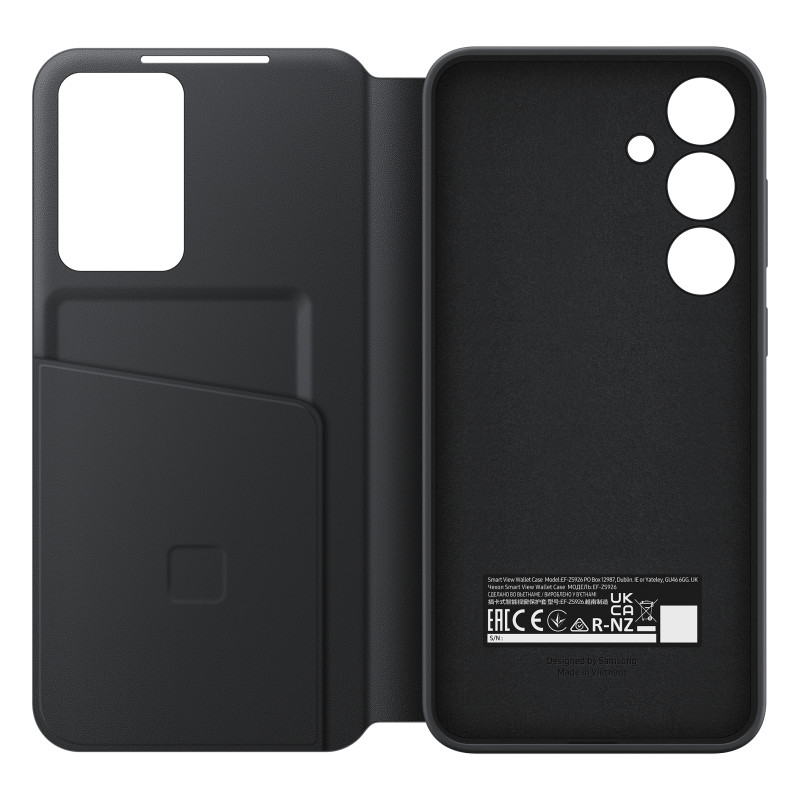 Originalus dėklas, dangtelis Samsung Galaxy S24, Smart View Wallet kortelės lizdas, juodas