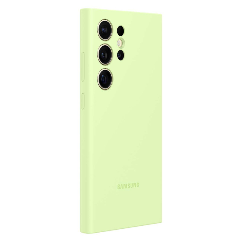 Originalus silikoninis dėklas, skirtas Samsung Galaxy S24 Ultra Silicone Case šviesiai žalias