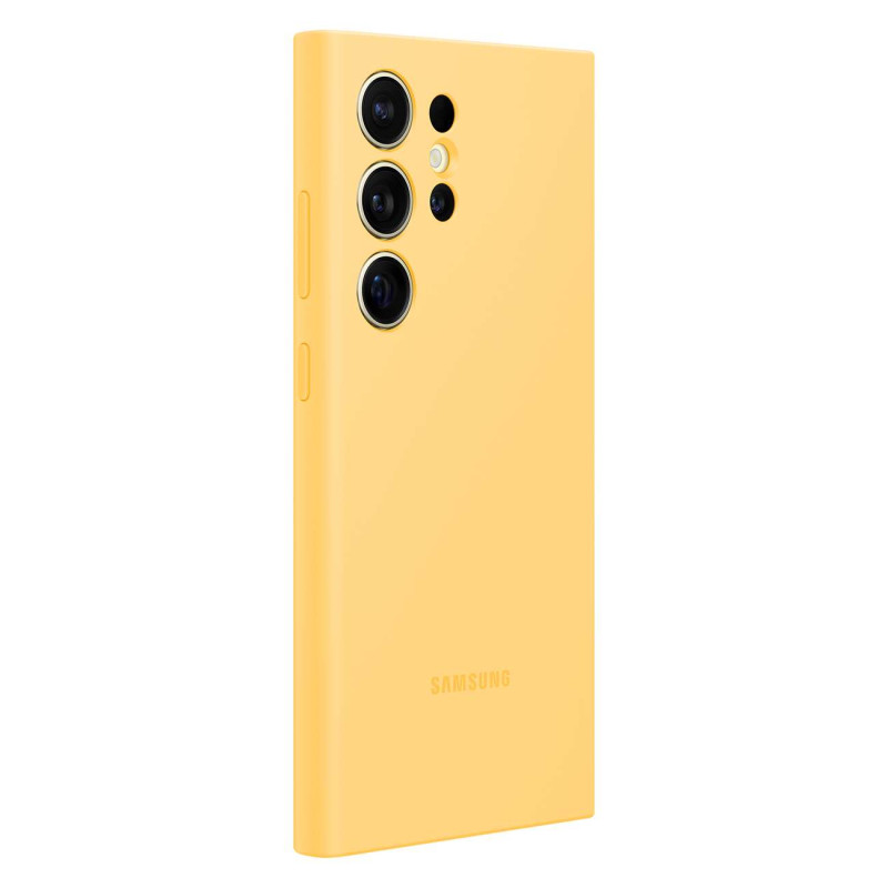 Originalus silikoninis dėklas Samsung Galaxy S24 Ultra Silicone Case, geltonas