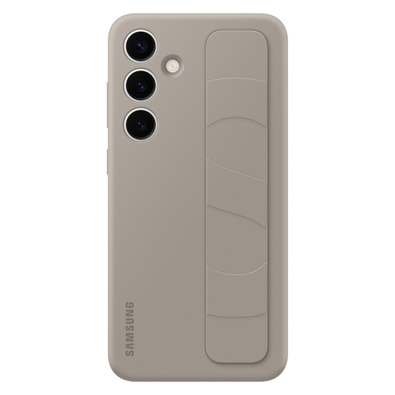 Originalus Samsung Galaxy S24+ dėklas su laikikliu ir Standing Grip Case, pilkas