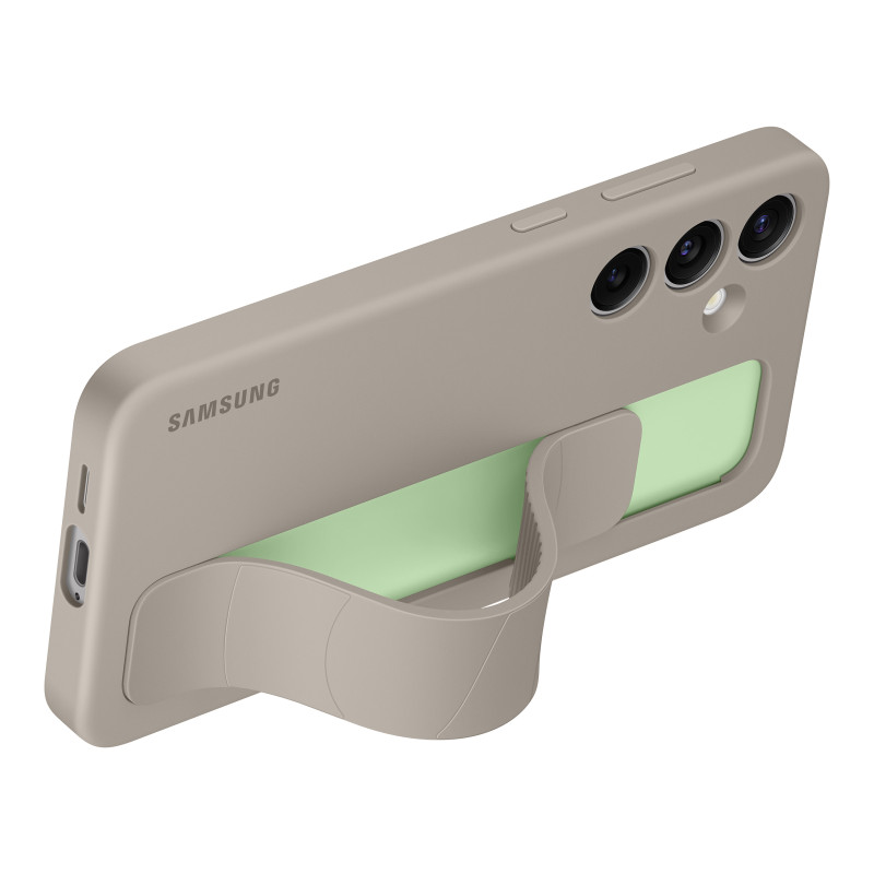 Originalus Samsung Galaxy S24+ dėklas su laikikliu ir Standing Grip Case, pilkas