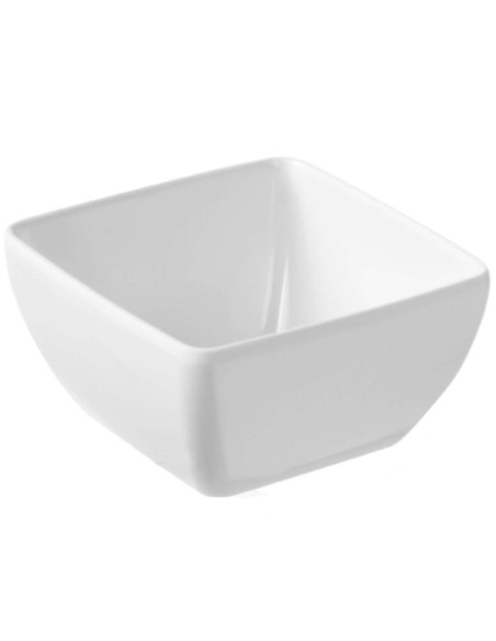Kvadratinis dubuo iš melamino maistui baltas 13x13cm