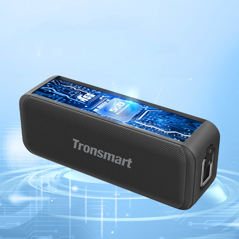 Tronsmart T2 Mini 2023 AUX SD USB 10W belaidė Bluetooth garsiakalbė juoda