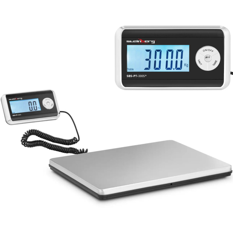 
LCD pašto siuntinių svarstyklės 31 x 38,5 cm 300 kg / 100 g
