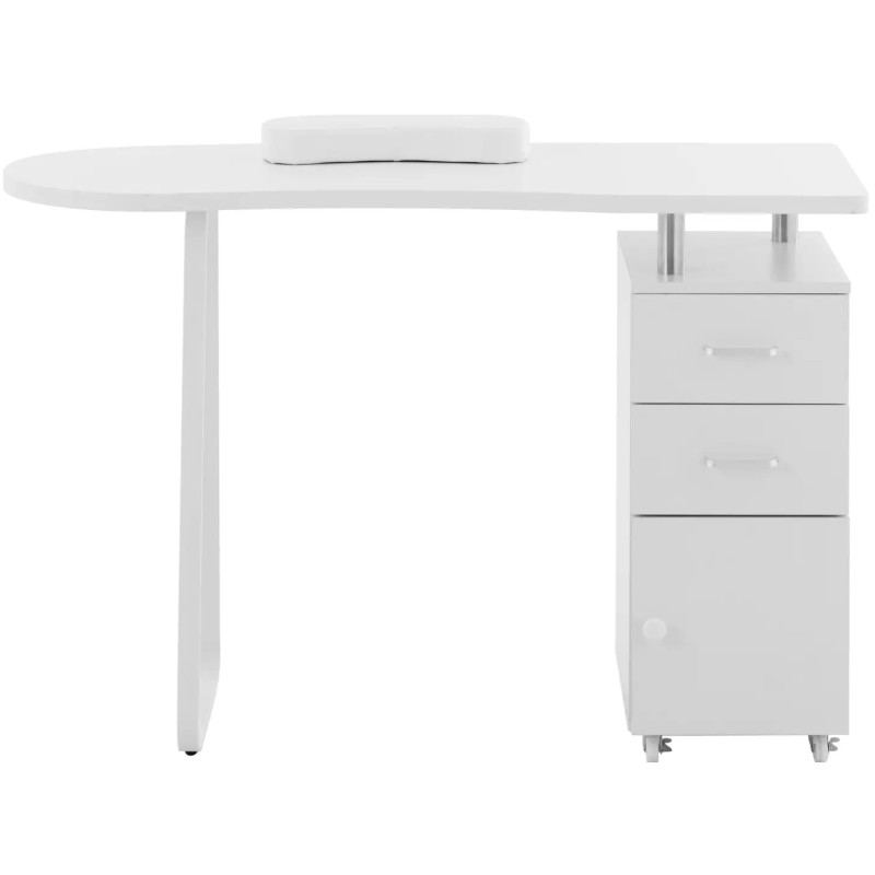 
Stalinis manikiūro kosmetinis staliukas su stalčiais ir spintele 120 x 47 x 79,5 cm - baltas
