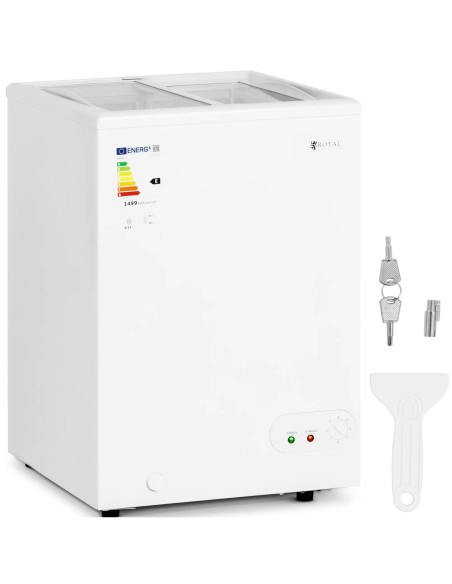 
Glazūruotas krūtinės šaldiklis su užraktu šaldytiems ledams, 100 l, 171 W
