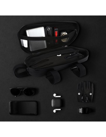 Dviračio rėmo krepšys 1,5 l juodas