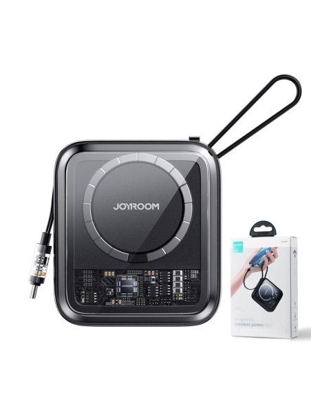 Indukcinis maitinimo blokas 10 000 mAh Icy Series 22,5 W su USB-C kabeliu juodas