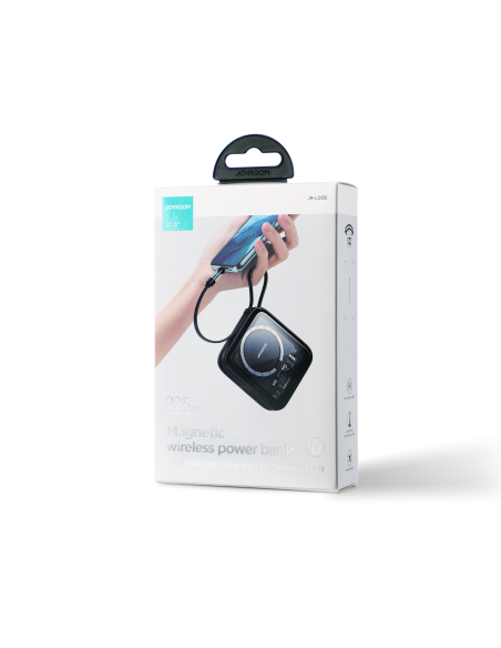 Indukcinis maitinimo blokas 10 000 mAh Icy Series 22,5 W su USB-C kabeliu juodas