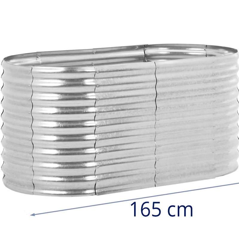 Lova, gėlių lova, sodo vazonas daržovėms, augalams, ovalus, PLIENAS, 165 x 80 x 80 cm