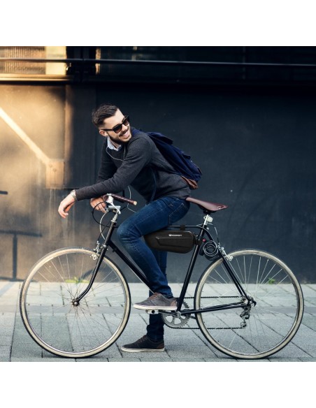 Dviračio rėmo krepšys 1,5 l juodas