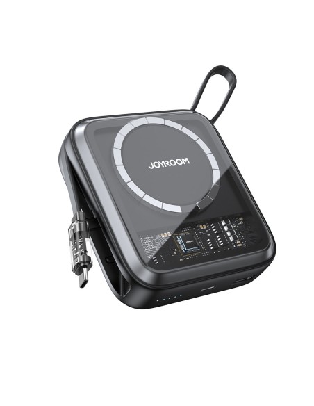 Indukcinis maitinimo blokas 10 000 mAh Icy Series 22,5 W su USB-C kabeliu juodas